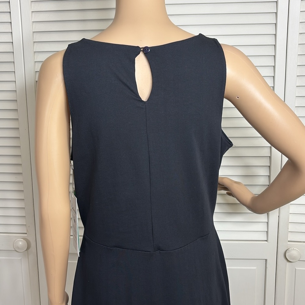 NWT Pact Black Sleeveless A-Line Knee Length Dress Fit & Flare Organic Cotton XL - Picture 8 of 12